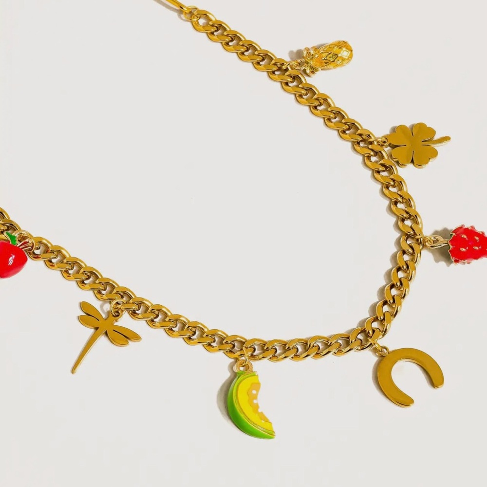 Gold Charm Necklace NEW